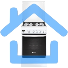 Плита газовая Gefest ПГ 5100-04 белый, конфорок 4 шт, духовка 52 л, 50 см x 85 см x 58.5 см