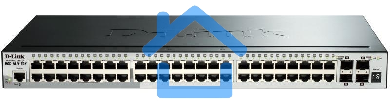 Коммутатор D-Link DGS-1510-52X/A2A Настраиваемый стекируемый коммутатор SmartPro уровня 2+ с 48 портами 10/100/1000Base-T и 4 портами 10Gbase-X SFP+