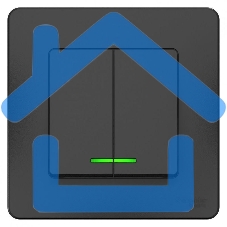 Выключатель 2-кл. СП BLANCA (сх.5) 10А 250В с подсветкой антрацит SchE BLNVS010516