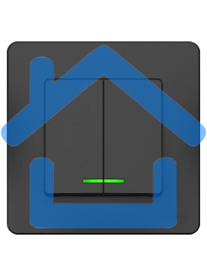 Выключатель 2-кл. СП BLANCA (сх.5) 10А 250В с подсветкой антрацит SchE BLNVS010516