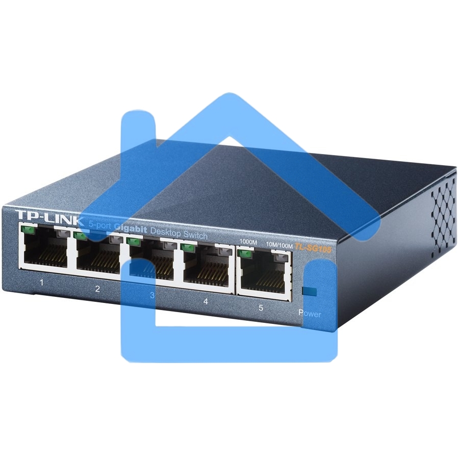 Коммутатор TP-Link SOHO TL-SG105 5-port Desktop Gigabit Switch, 5 10/100/1000M RJ45 ports, metal case