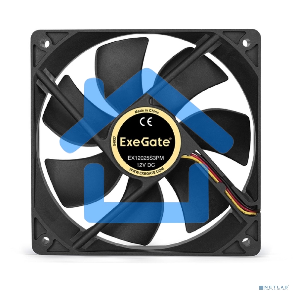 Вентилятор для корпуса ExeGate EX12025S3PM черный, 120 мм, 1500 об/мин, 24 дБ, 3 pin