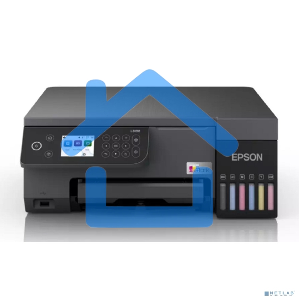 МФУ струйное Epson EcoTank L8100 (C11CK94***), A4, цветной, печ. до 8 стр/мин., 5760 x 1440 dpi (печ.), 1200x4800dpi (скан.), USB, Wi-Fi