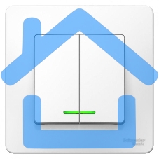 Выключатель 2-кл. СП BLANCA (сх.5) 10А 250В с подсветкой белый SchE BLNVS010511