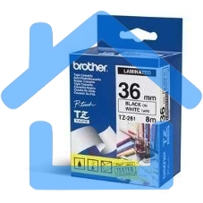 Картридж ленточный Brother TZE261 36 мм, 8 м, черный шрифт, белый фон, для Brother P-Touch
