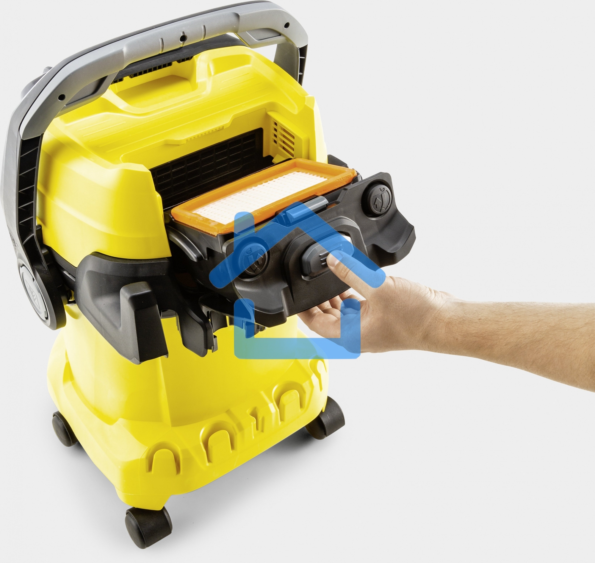 Строительный пылесос Karcher WD 5 V-25/5/22 желтый, 1100 Вт, уборка сухая/сбор воды, пылесборник мешок/контейнер, 25 л