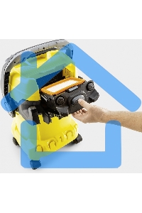 Строительный пылесос Karcher WD 5 V-25/5/22 желтый, 1100 Вт, уборка сухая/сбор воды, пылесборник мешок/контейнер, 25 л