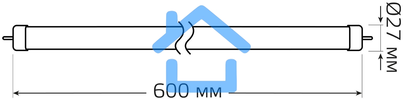 Лампа светодиодная Gauss Elementary T8 12Вт 6500К G13 1000лм 600мм стекло