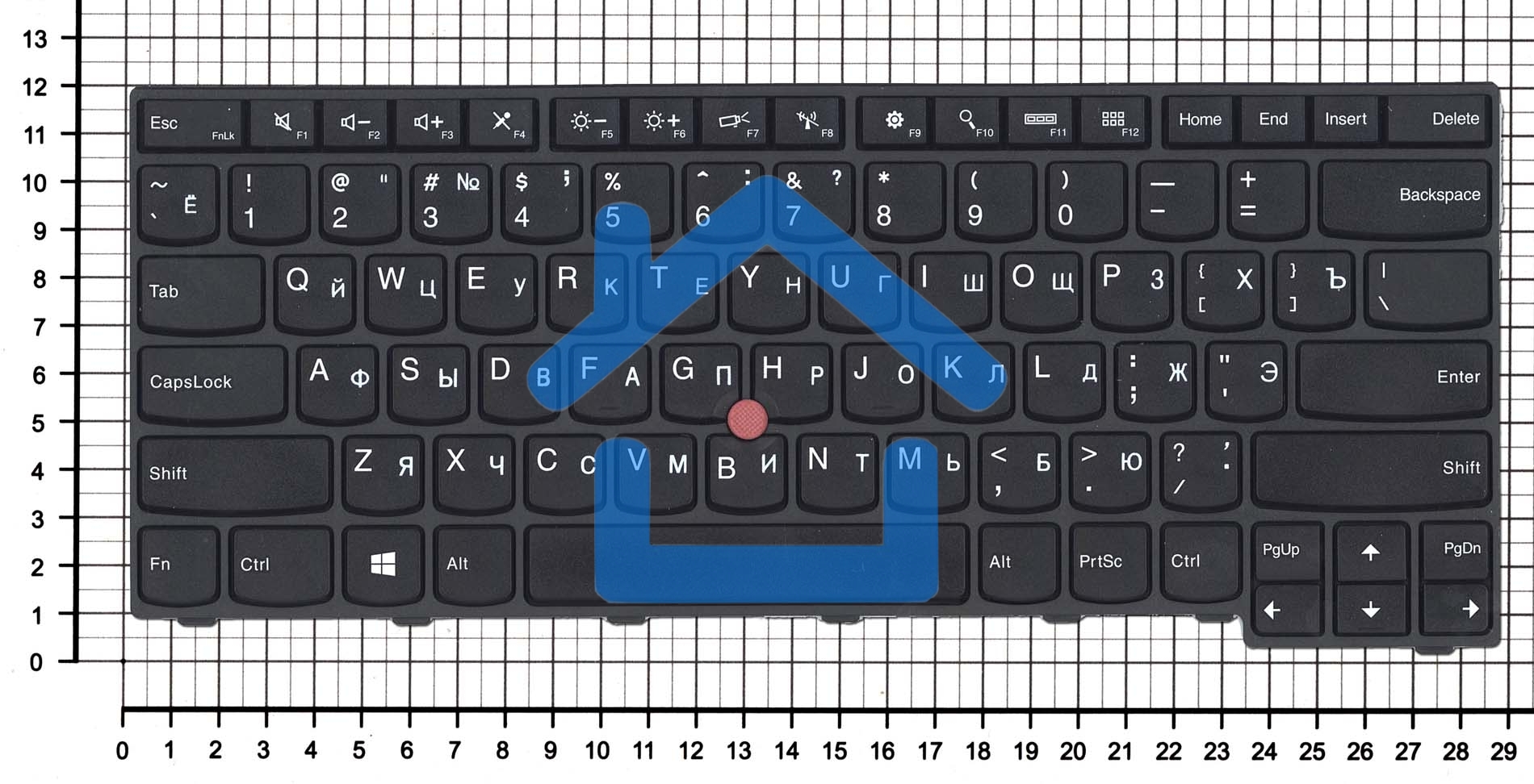 Клавиатура для ноутбука Lenovo ThinkPad E450 E455 E450C черная