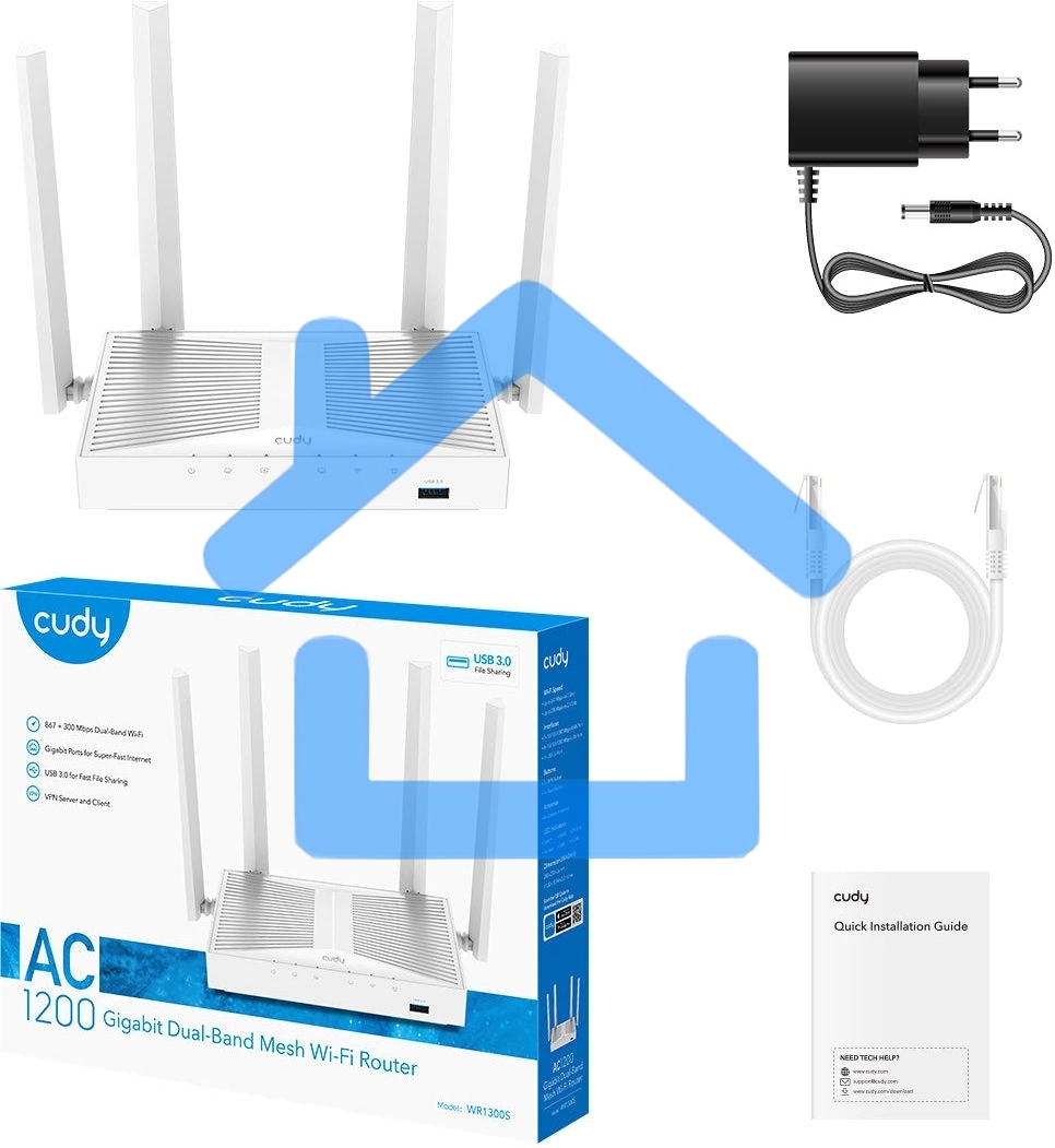 Маршрутизатор AC1200 Gigabit Wi-Fi Mesh Router with USB