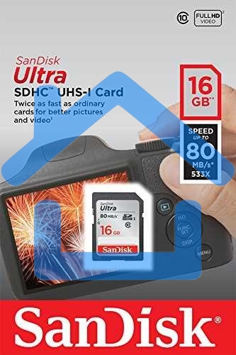 Флеш карта SDHC 16Gb Class10 Sandisk SDSDUNC-016G-GN6IN Ultra 80