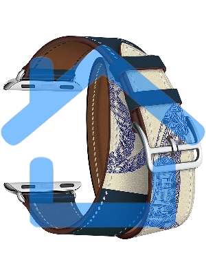 Кожаный ремешок в два оборота для Apple Watch 38/40 мм LYAMBDA MERIDIANA LWA-01-40-BLP Blue/Beige rope