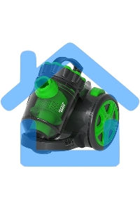 Пылесос Blackton Bt VC1604C черный/зеленый, 350/1600 Вт, уборка влажная/сухая, пылесборник контейнер 2 л