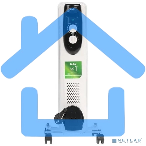 Обогреватель масляный Ballu Classic BOH/CL-05WRN (5 секций), белый, 1000 Вт, 15 м2, термостат