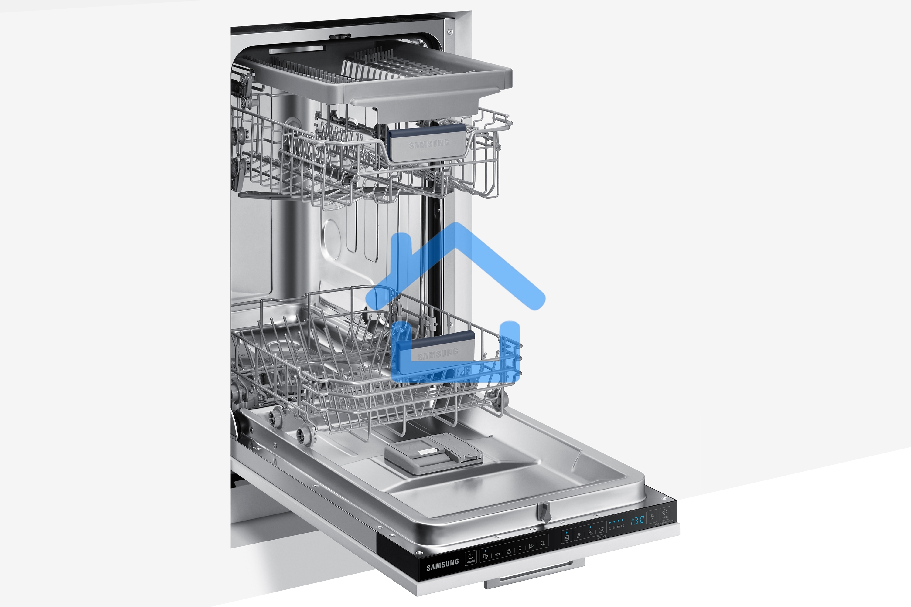 Встраиваемая посудомоечная машина Samsung DW50R4050BB/WT, черный, 45 см, 10 компл., 46 дБ, класс A+
