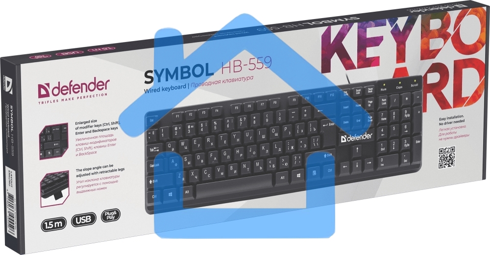 Клавиатура Defender Symbol HB-559 RU проводная USB черный