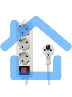 Сетевой фильтр Гарнизон ELB-G3-W-2, 3 евророзетки с выключателем и заземлением, допустимый ток 16А, длина 2м.