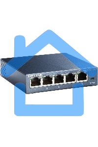 Коммутатор TP-Link SOHO TL-SG105 5-port Desktop Gigabit Switch, 5 10/100/1000M RJ45 ports, metal case