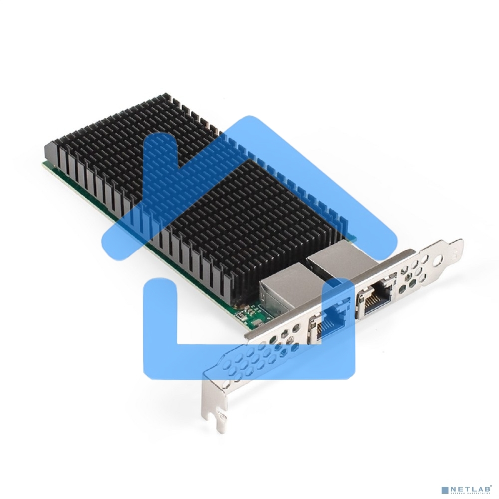 Сетевой адаптер ExeGate EXE-X540-T2 (PCI-E x8 v3.0, порты 2xRJ45 (медные), 10Gb/s (10/5/2.5/1Gb/s, 100Mb/s), Server NIC Intel Chipset X540-AT2)