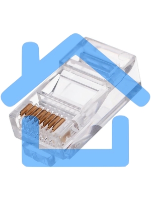 Вилка RJ-45 (8P8C) PLUG3UP6/10 универсальная кат.5e, контакты 6 микродюймов