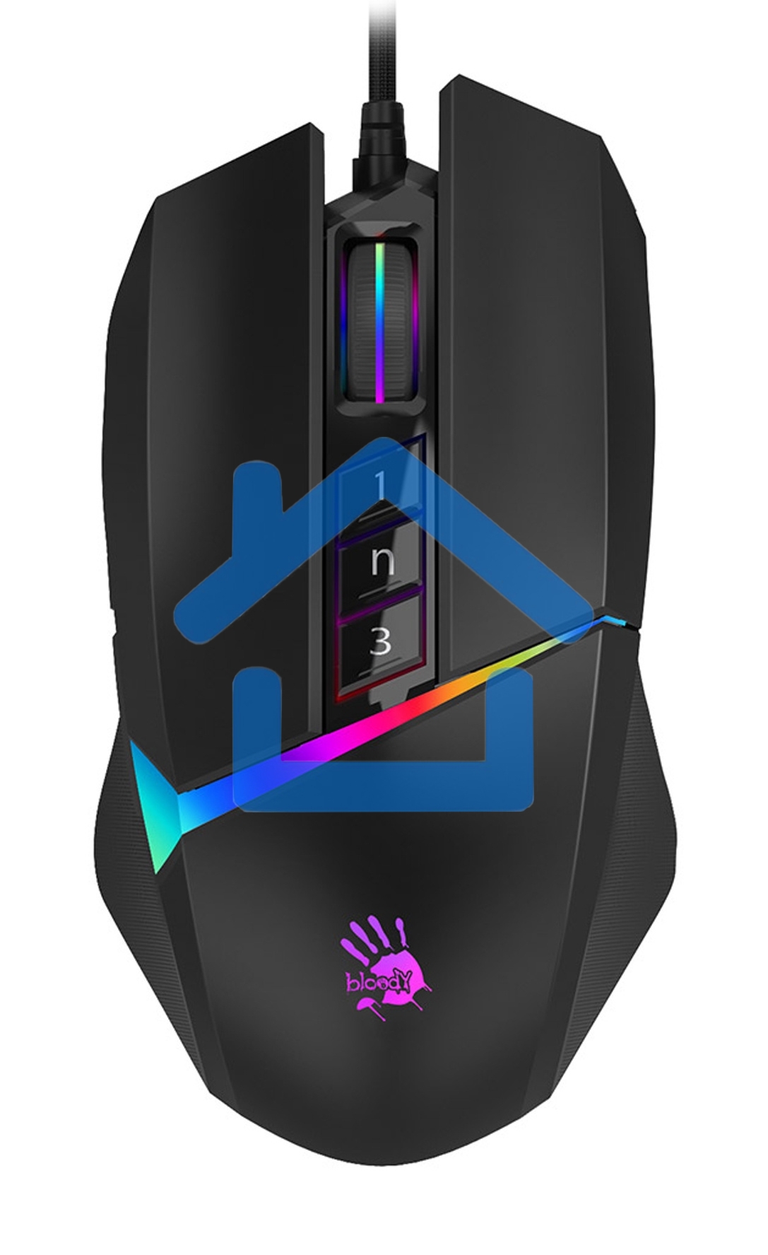 Мышь проводная A4Tech Bloody W60 Max черный, 10000 dpi, USB, кнопки - 10