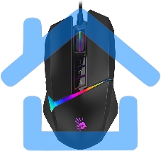 Мышь проводная A4Tech Bloody W60 Max черный, 10000 dpi, USB, кнопки - 10