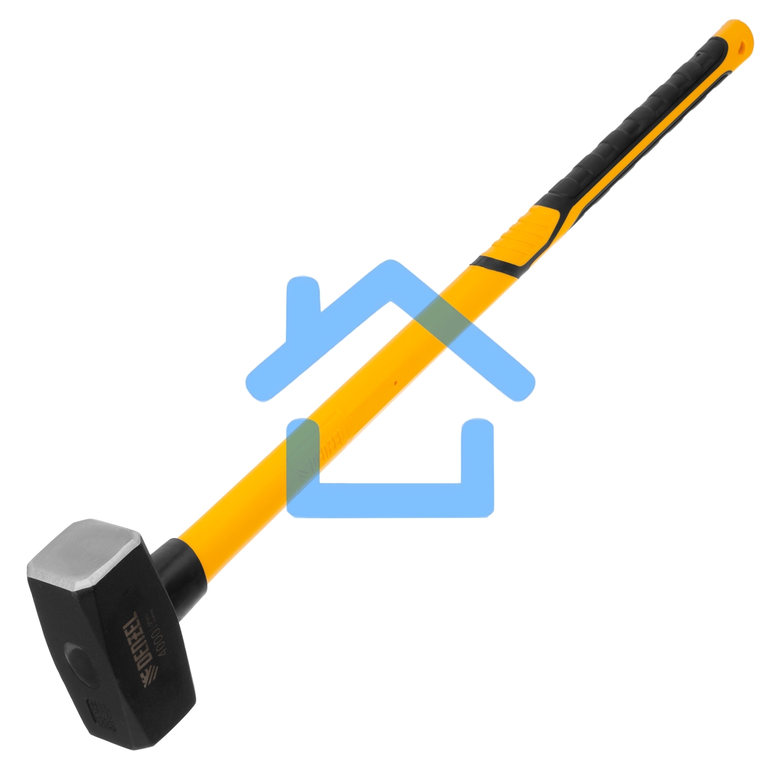 Кувалда Denzel 4000 г, кованая, фибергласовая рукоятка c TPR покрытием, 880 мм