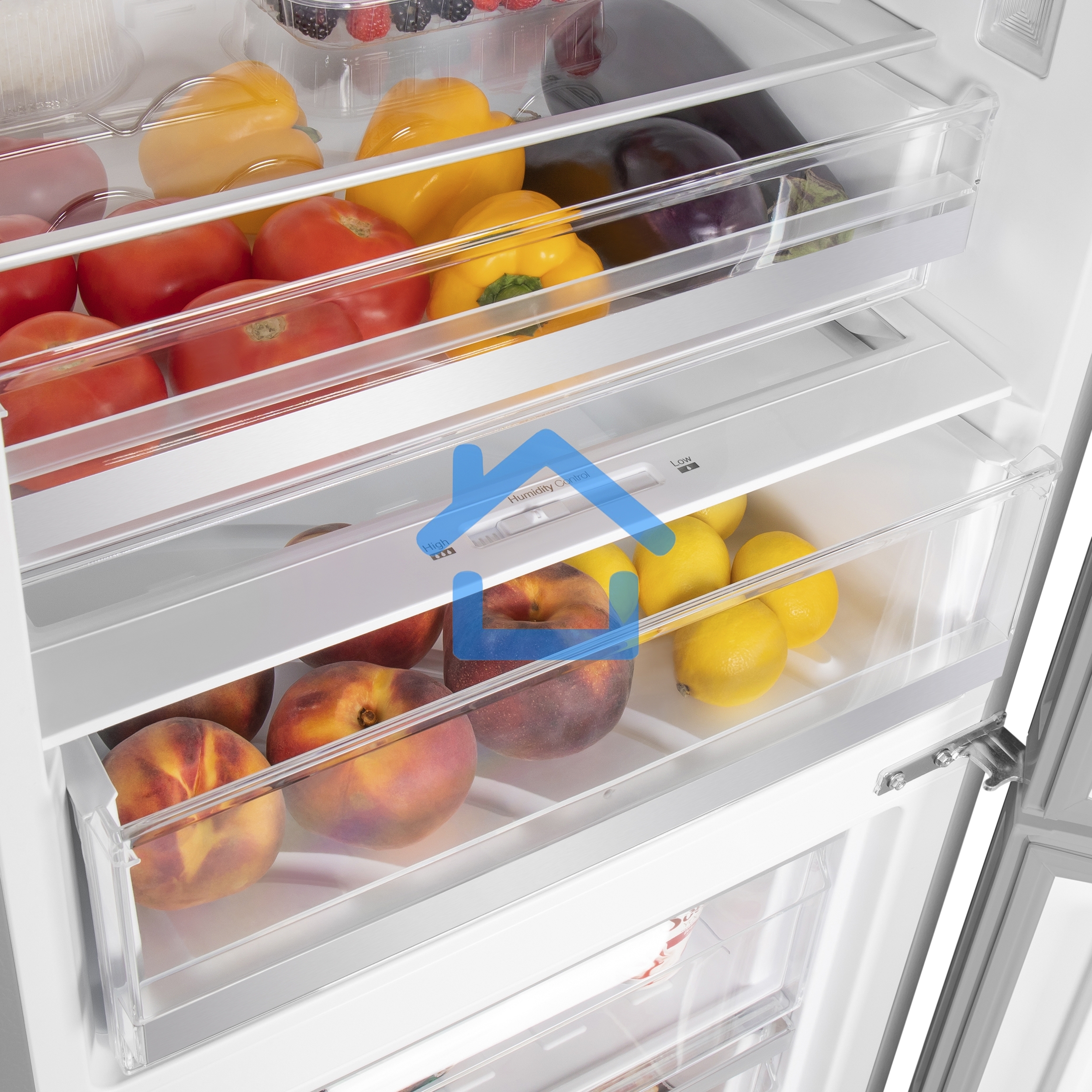 Холодильник Maunfeld MFF200NFBG бежевый двухкамерный 271/106л морозилка снизу, Total No Frost