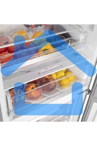 Холодильник Maunfeld MFF200NFBG бежевый двухкамерный 271/106л морозилка снизу, Total No Frost