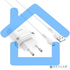 Сетевое ЗУ + Кабель Micro HOCO HC-16286 C12Q/ 1m/ QC 3.0/ 1 USB/ Выход: 5V_9V_12V, 18W, белый