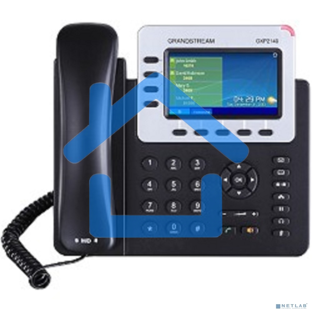 Телефон Grandstream GXP-2140, VoIP 2 Порта Ethernet 10/100/1000, 4 SIP линий, цветной TFT дисплей 480x272, HD Audio