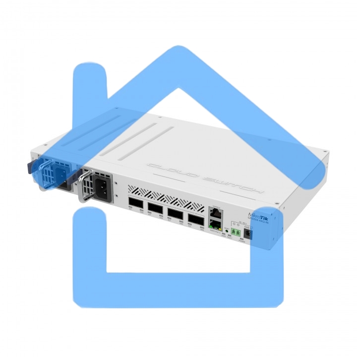Коммутатор Mikrotik CRS504-4XQ-IN, 1x10Base-T/100Base-TX, 4xQSFP28, Switching capacity 800 Gbps