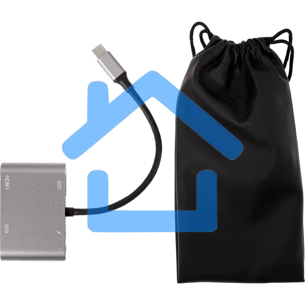 Адаптер USB Type-Cm-->VGA, HDMI 4k*30Hz, USB3.0, PD, Audio,iOpen (Aopen/Qust/VCOM)