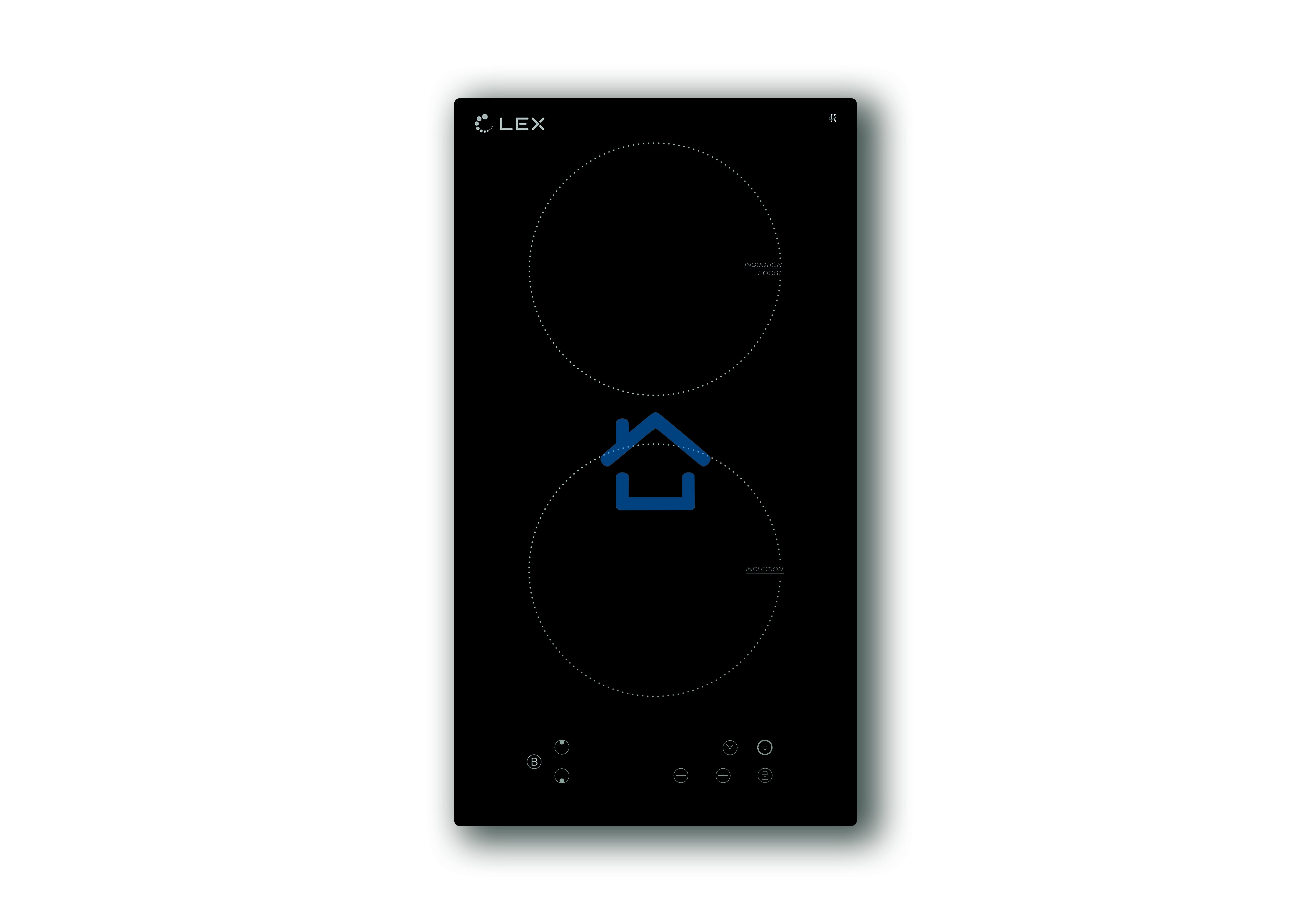 Встраиваемая индукционная варочная панель LEX EVI 320 BL3500Вт 2конф. 58х268х500мм 30см черный