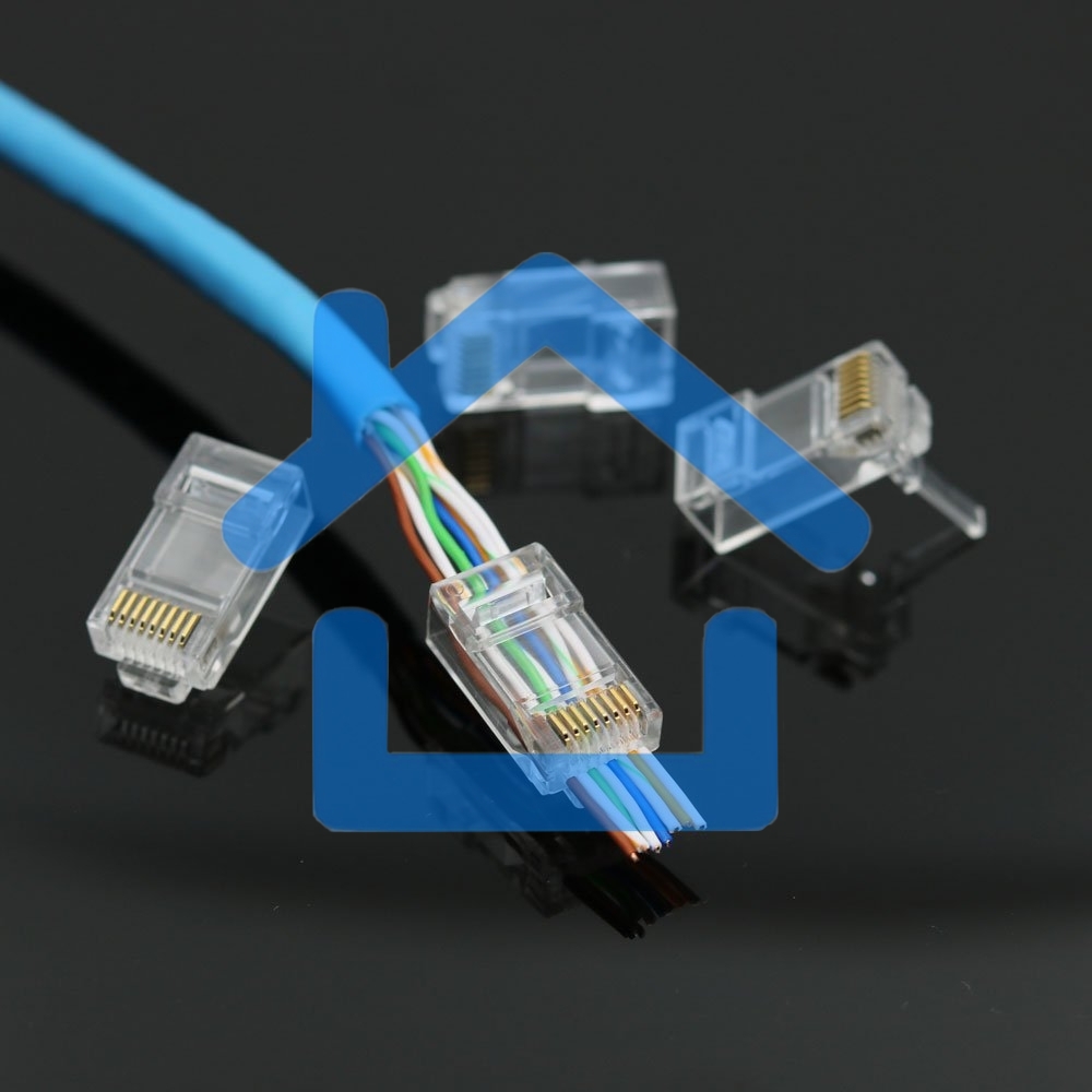 Вилка RJ-45 (8P8C) LC-PTU-01/100 универсальная. кат.5e. со сквозным отверстием(100 шт.)