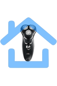 Электробритва Centek CT-2176 черный/хром ротор, 3 плавающие головки, аккумулятор + работа от сети, триммер