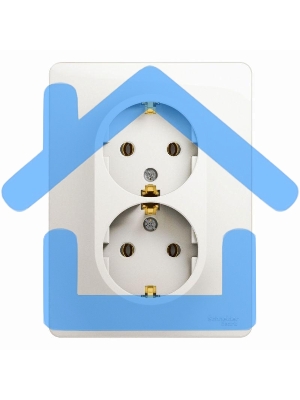 Розетка 2-м Glossa 16А с заземл. в сборе перламутр SchE GSL000624