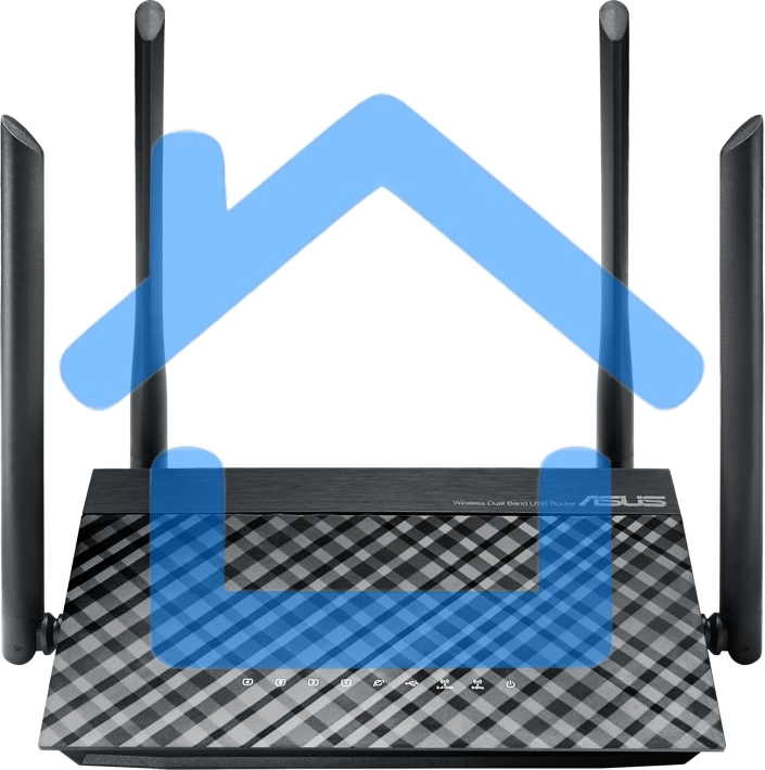 Маршрутизатор беспроводной Asus RT-AC1200 10/100BASE-TX черный (Dual Band)