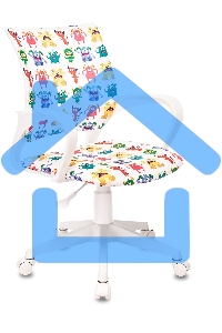 Кресло детское Бюрократ BUROKIDS 1 W белый монстры крестовина пластик пластик белый