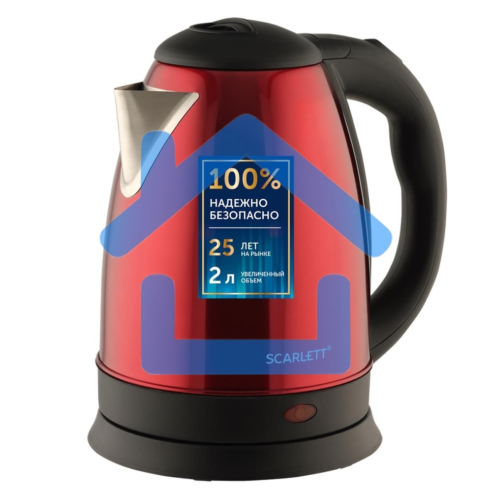 Чайник электрический Scarlett SC-EK21S76 2л. 1800Вт красный (корпус: нержавеющая сталь)