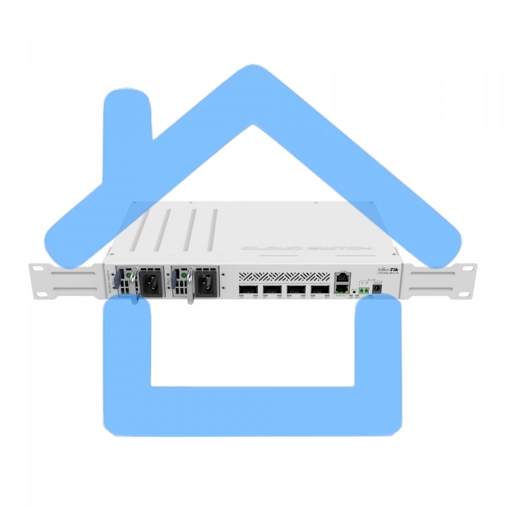 Коммутатор Mikrotik CRS504-4XQ-IN, 1x10Base-T/100Base-TX, 4xQSFP28, Switching capacity 800 Gbps
