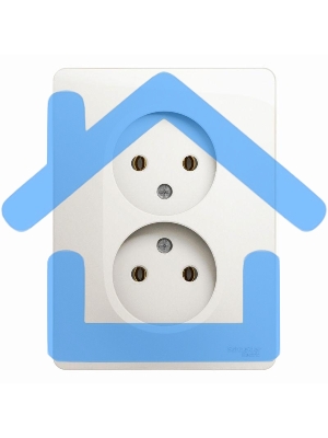 Розетка 2-м СП Glossa 16А IP20 без заземл. в сборе перламутр SchE GSL000620