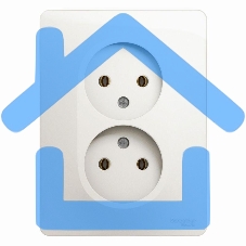 Розетка 2-м СП Glossa 16А IP20 без заземл. в сборе перламутр SchE GSL000620 Розетка 2-м СП Glossa 16А IP20 без заземл. в сборе перламутр SchE GSL000620