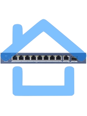 Коммутатор Hikvision DS-3E0510P-E 9G 1SFP 8PoE+ 110W неуправляемый