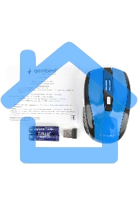 Мышь беспроводная Gembird MUSW-330-1 синий, 2400 dpi, радиоканал, USB, кнопки - 6