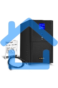 Источник бесперебойного питания (инвертор, синус, для котла) ExeGate SineTower SN-3000.LCD.AVR.3SH.1C13.RJ.USB 3000VA/2400W, чистая синусоида, LCD дисплей, AVR, 3*Schuko+1*C13, RJ45/11, USB, линейно-интерактивный, черный