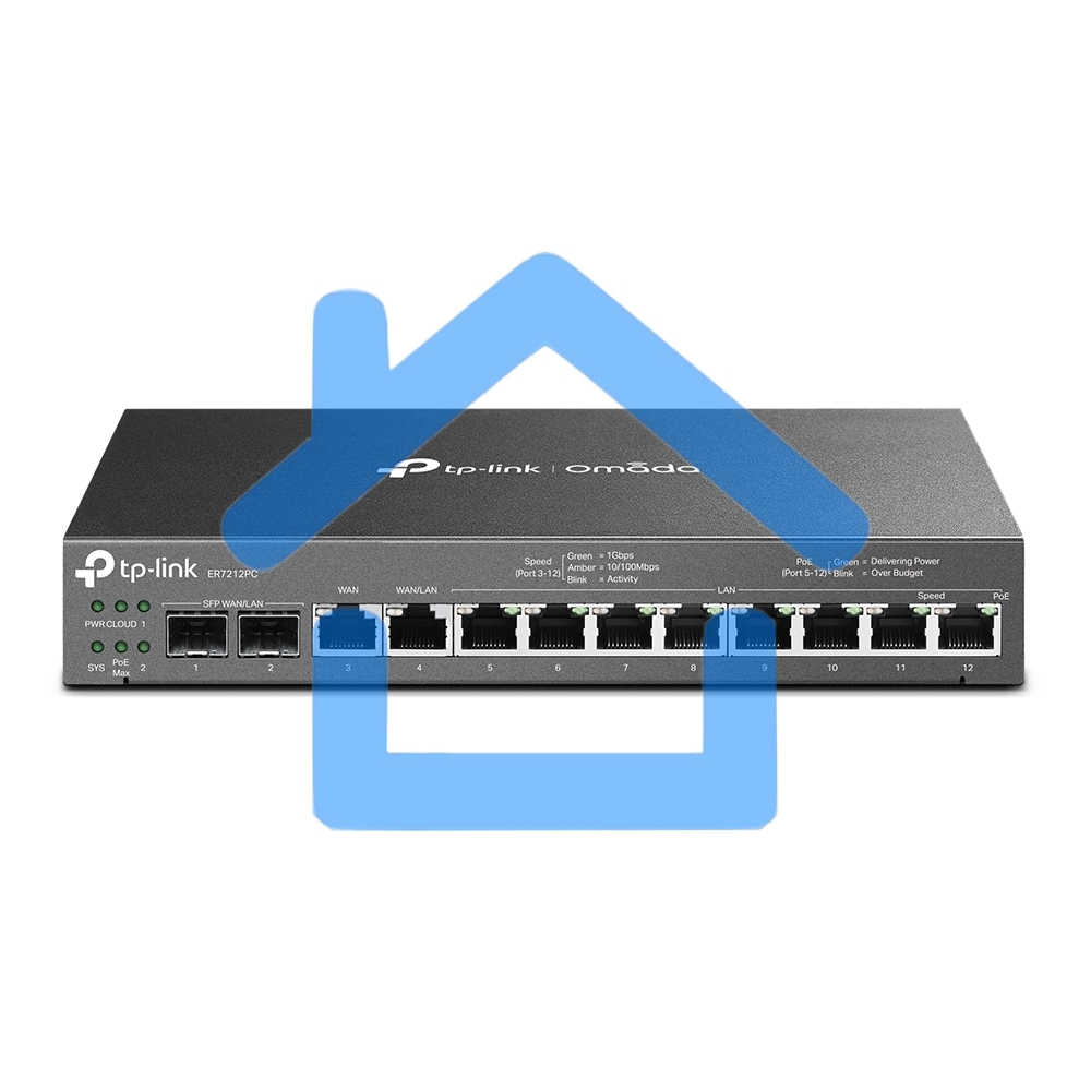 Гигабитный VPN-маршрутизатор TP-Link ER7212PC Omada с портами PoE+ и контроллером