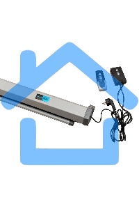 Экран 250x250см Motoscreen 1:1 настенно-потолочный рулонный (моторизованный) 139' фибергласс, серый корпус