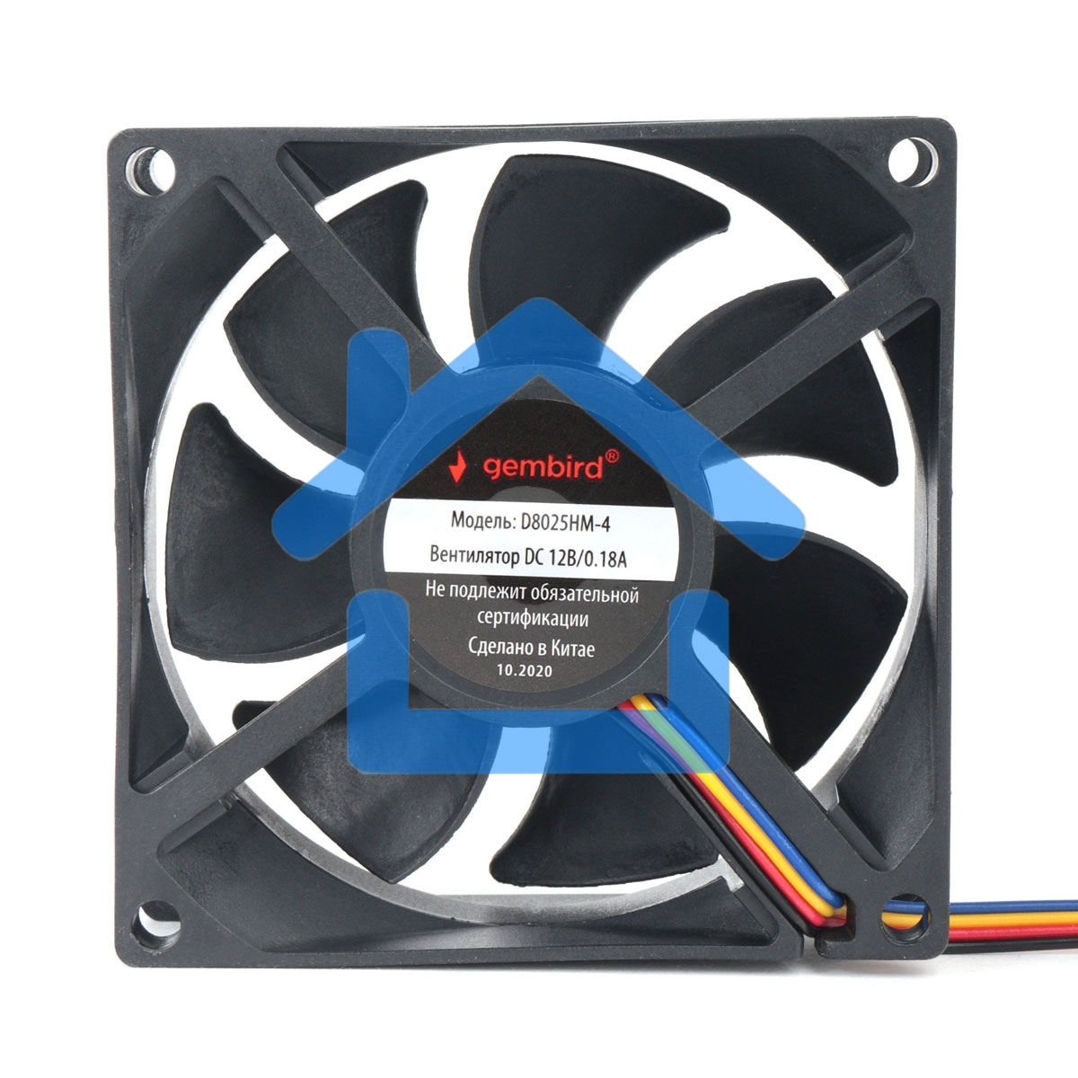 Вентилятор для корпуса Gembird 18652 черный, 80 мм, 3000 об/мин, 32 дБ, 4 pin