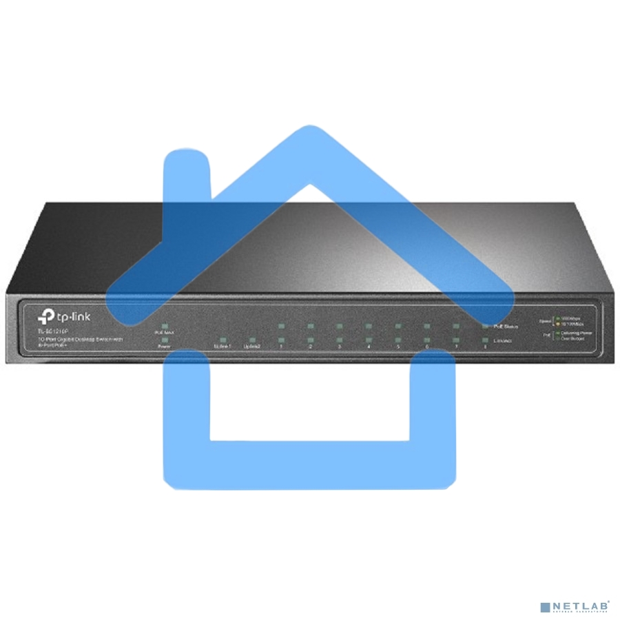 Коммутатор TP-Link TL-SG1210P 10-портовый гигабитный настольный с 8 портами PoE+ SMB